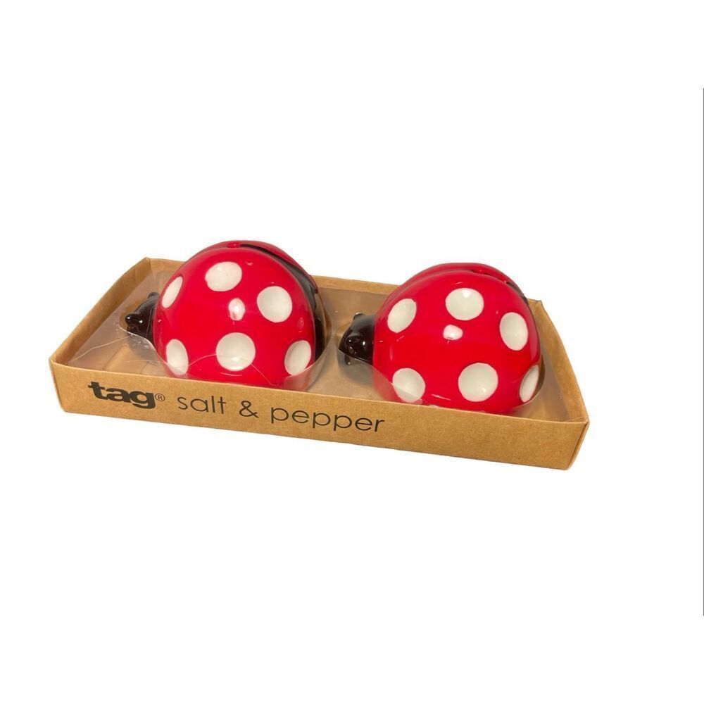 Ladybug Adorable Salt and Pepper Shakers NWT